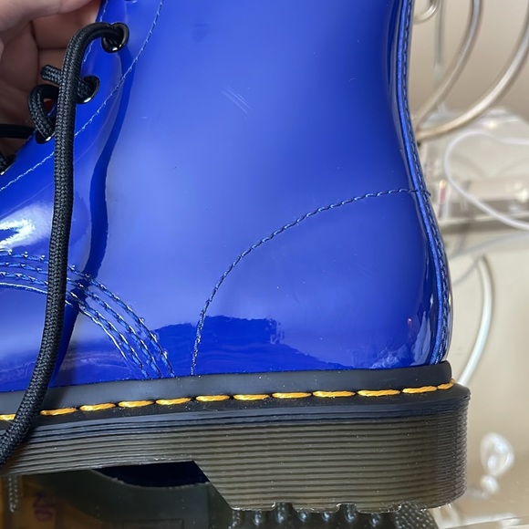 Dr. Martens Blue Patent Lamper Fashion Boot - Picture 3 of 10